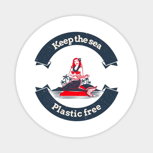 Keep the sea plastic free, siren Magnet by Andrew's shop